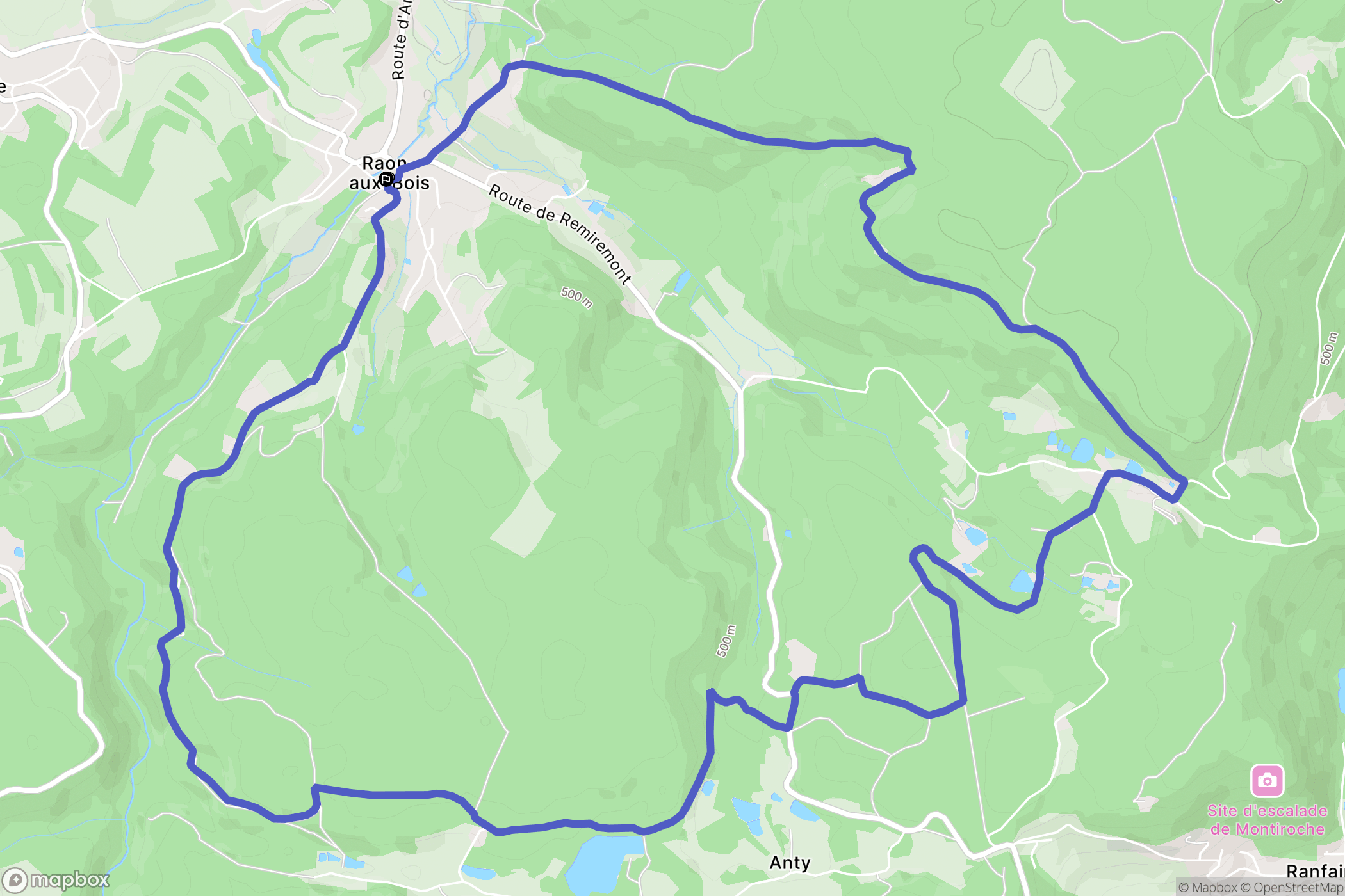 Raon-aux-Bois : carte du parcours de randonnée - France