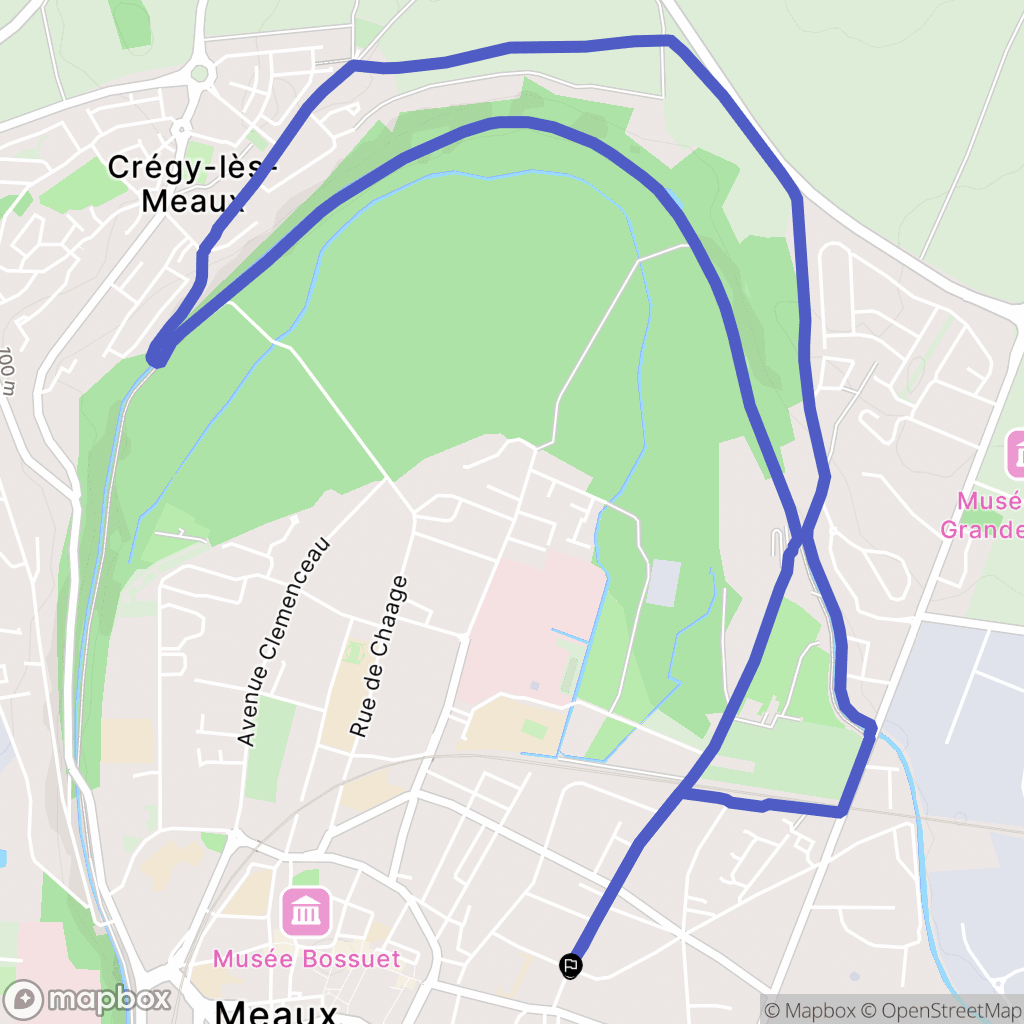 Meaux : carte du parcours de randonnée - France