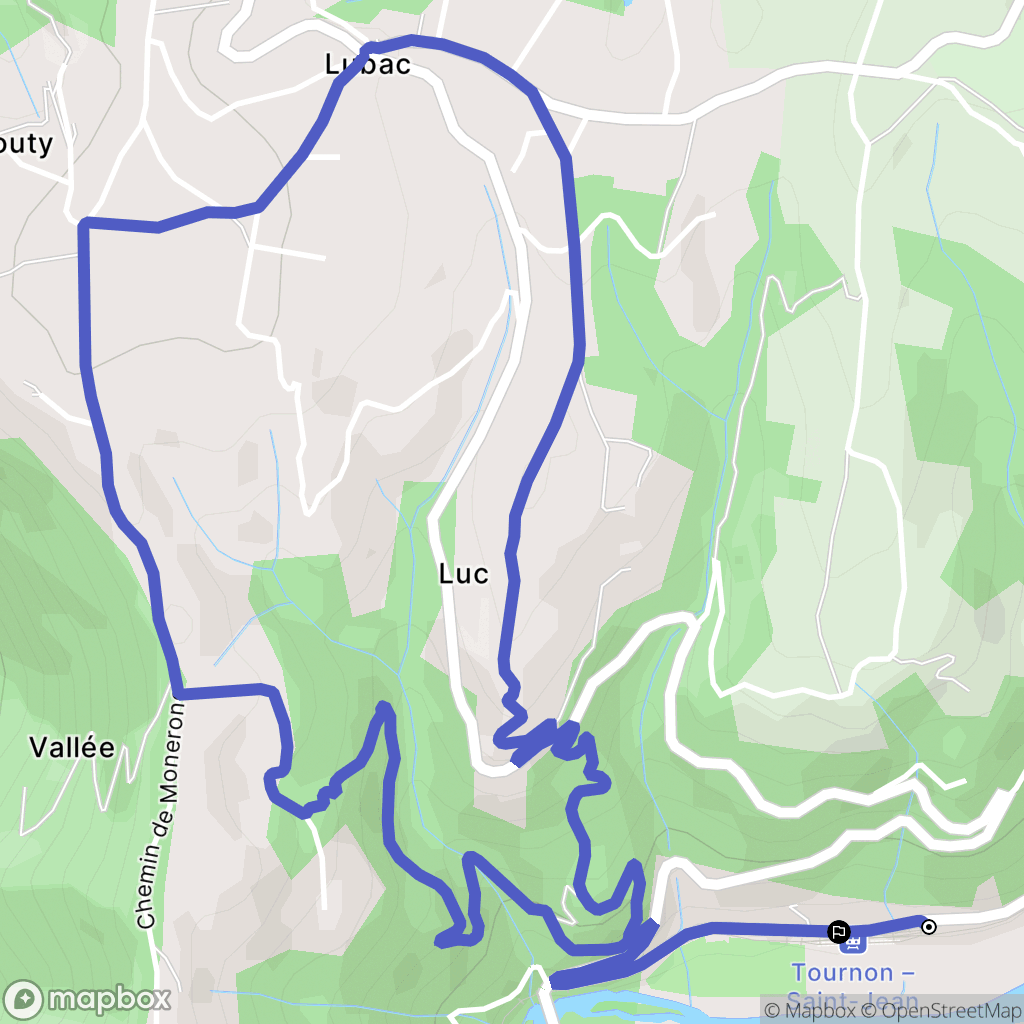 Saint-Jean-de-Muzols : carte du parcours de randonnée - France