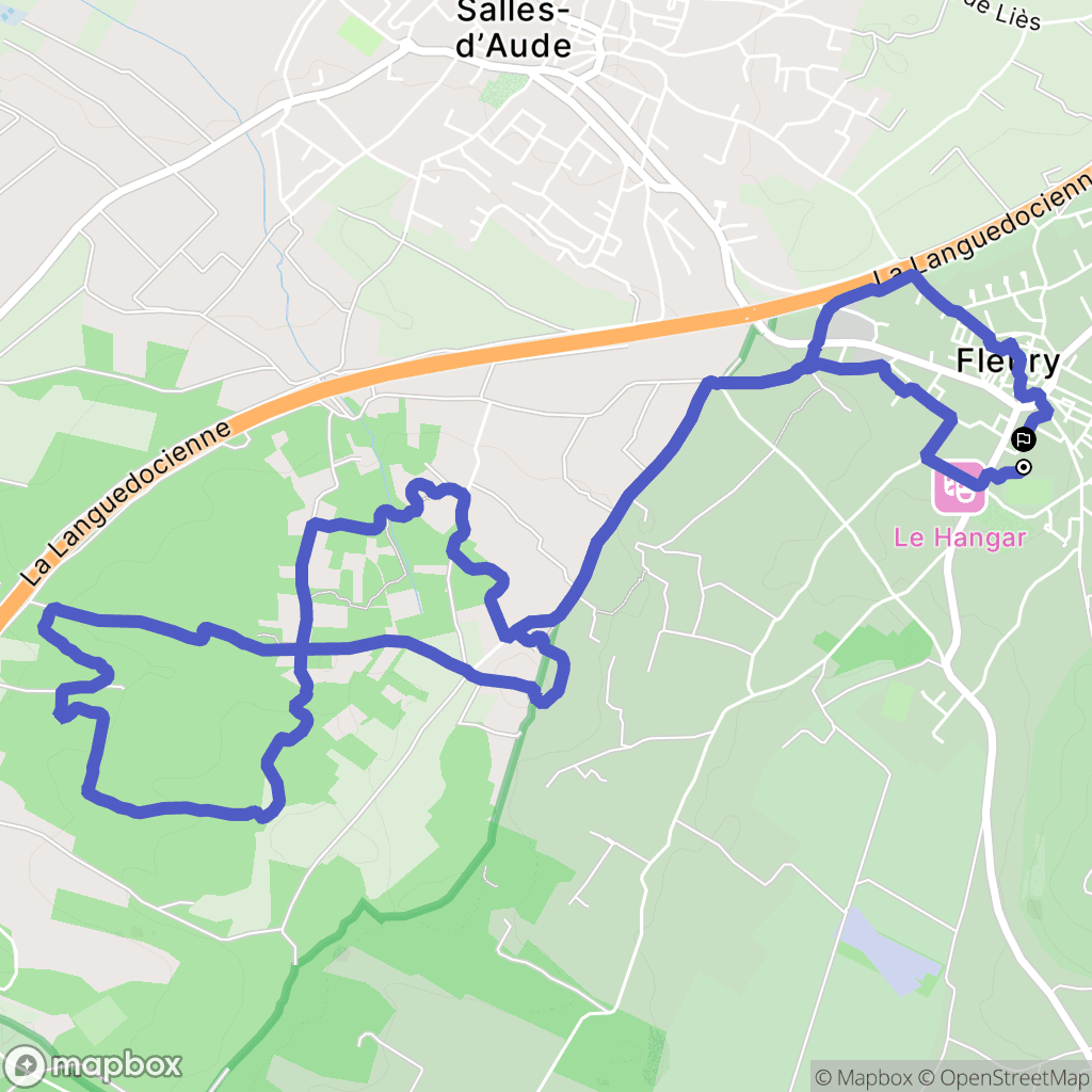 Fleury : carte du parcours de randonnée - France