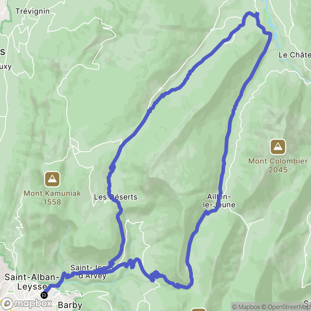 Saint-Alban-Leysse : carte du parcours de randonnée - France