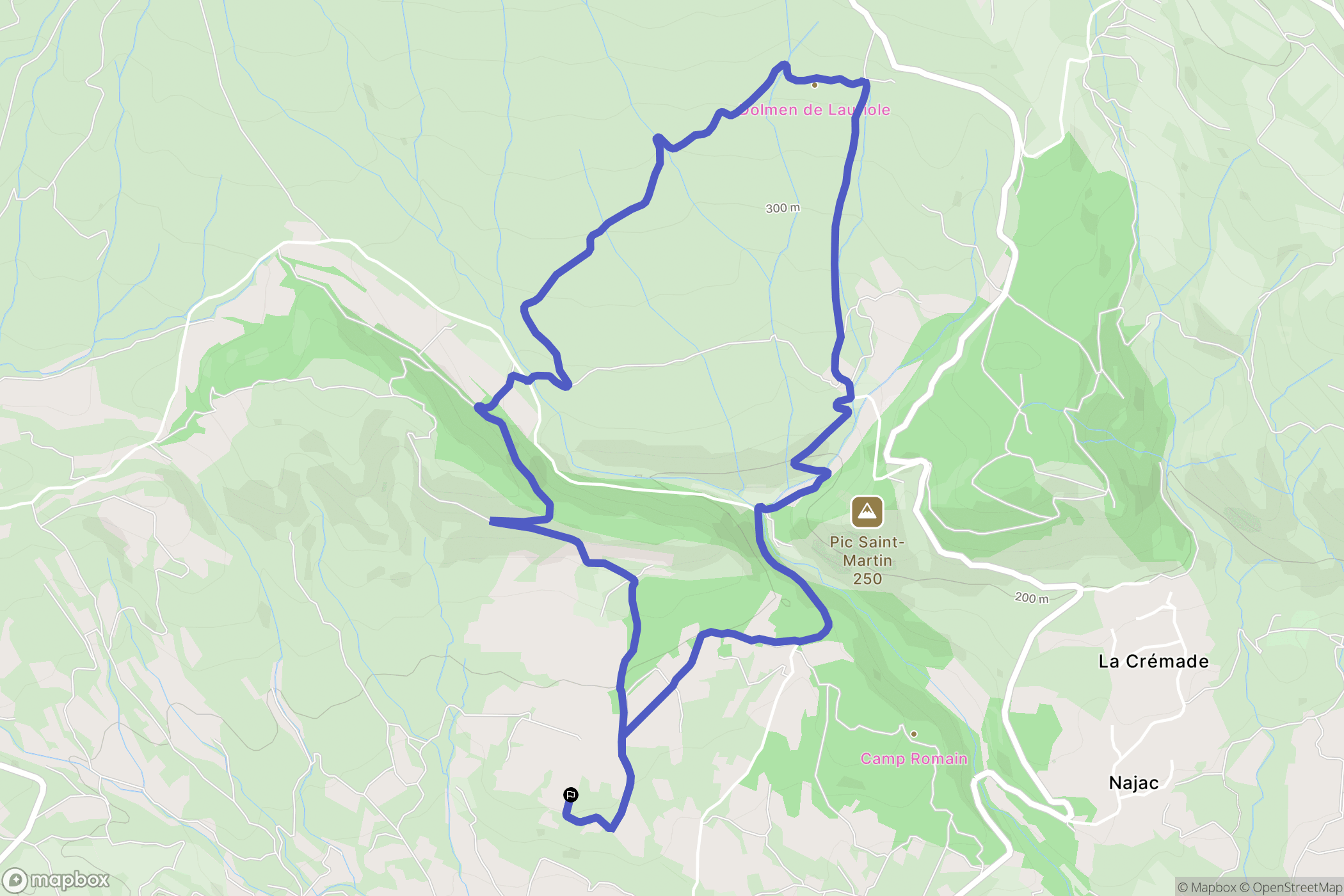 Siran : carte du parcours de randonnée - France