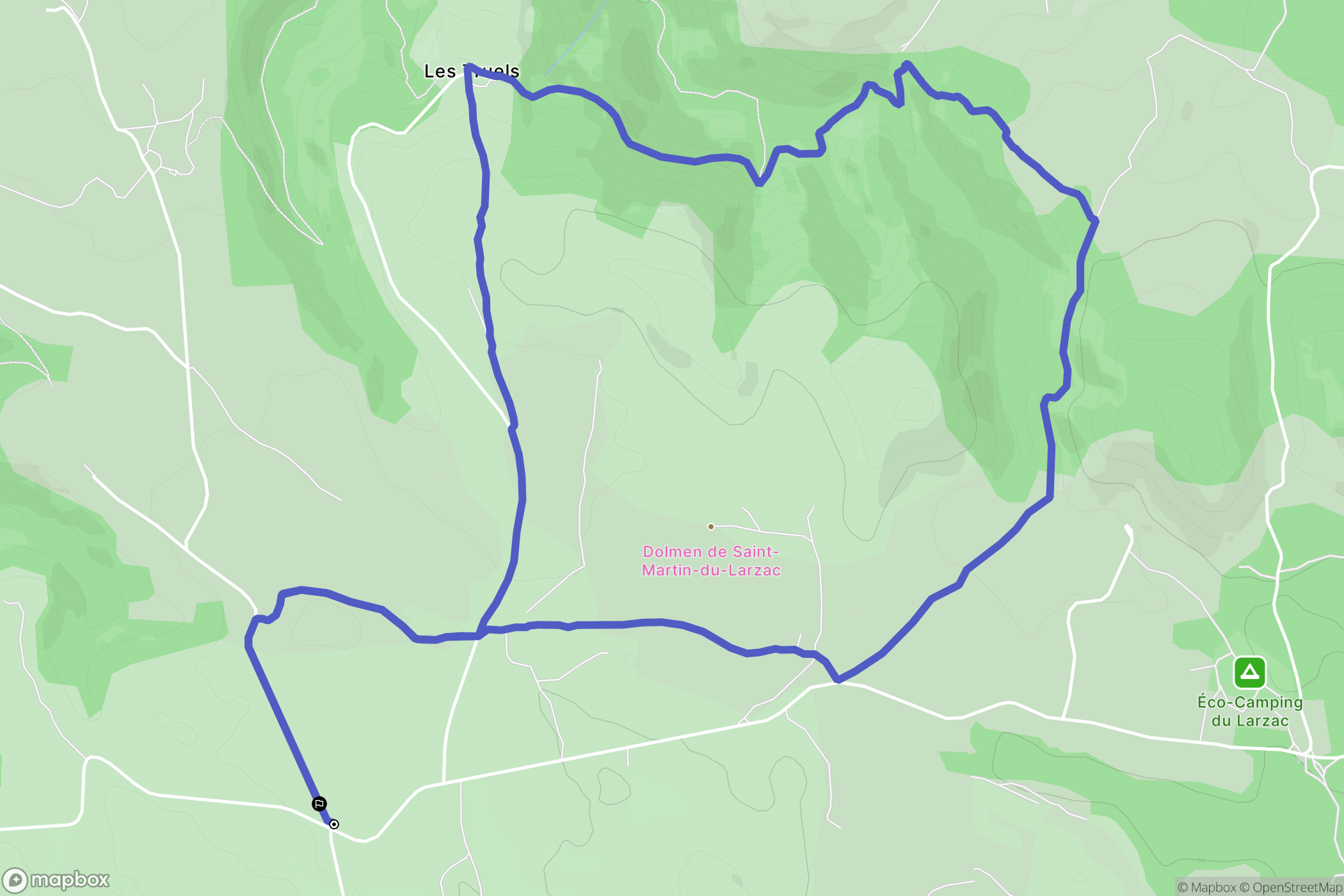 Millau : carte du parcours de randonnée - France