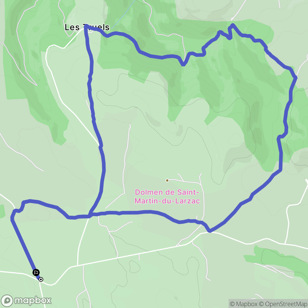 Millau : carte du parcours de randonnée - France
