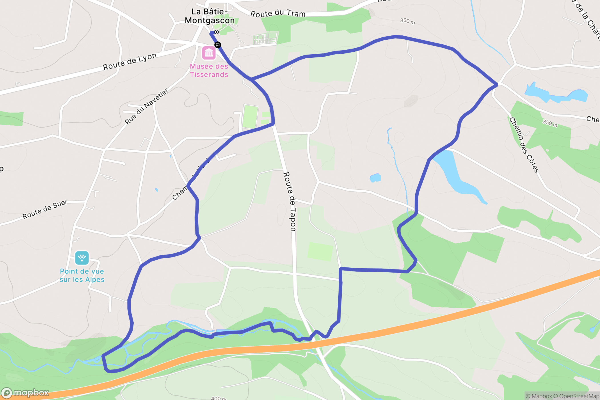 La Bâtie-Montgascon : carte du parcours de randonnée - France