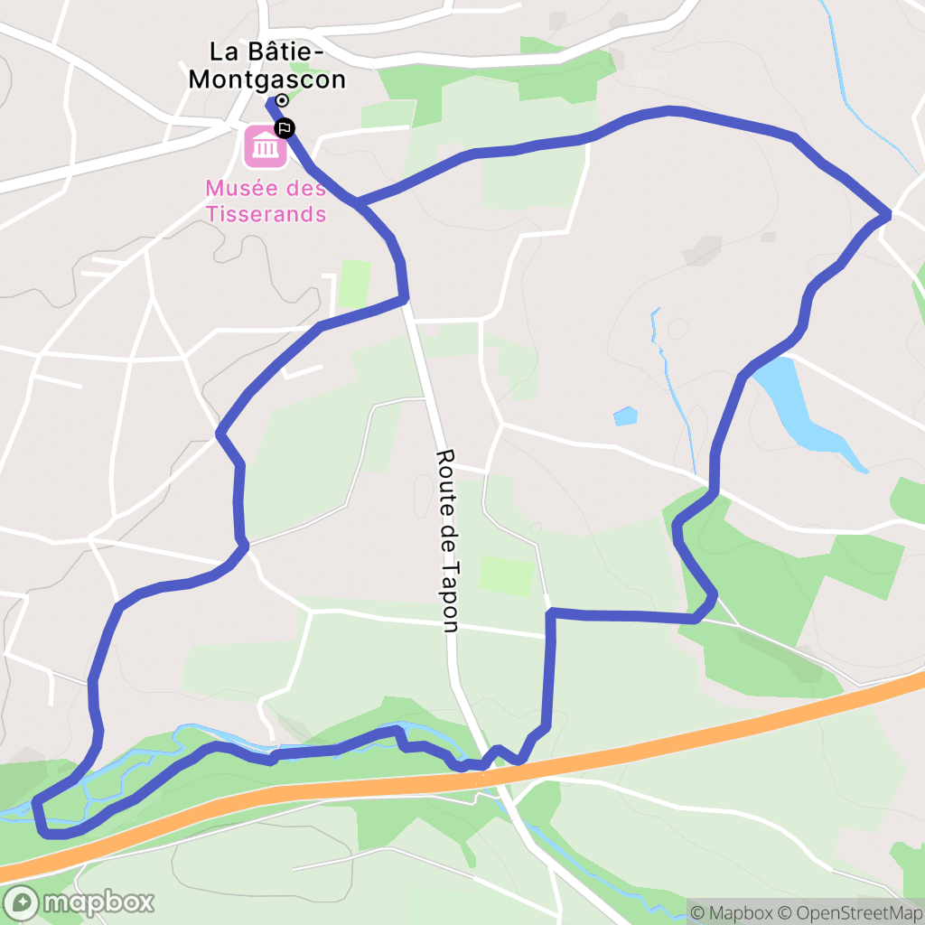La Bâtie-Montgascon : carte du parcours de randonnée - France