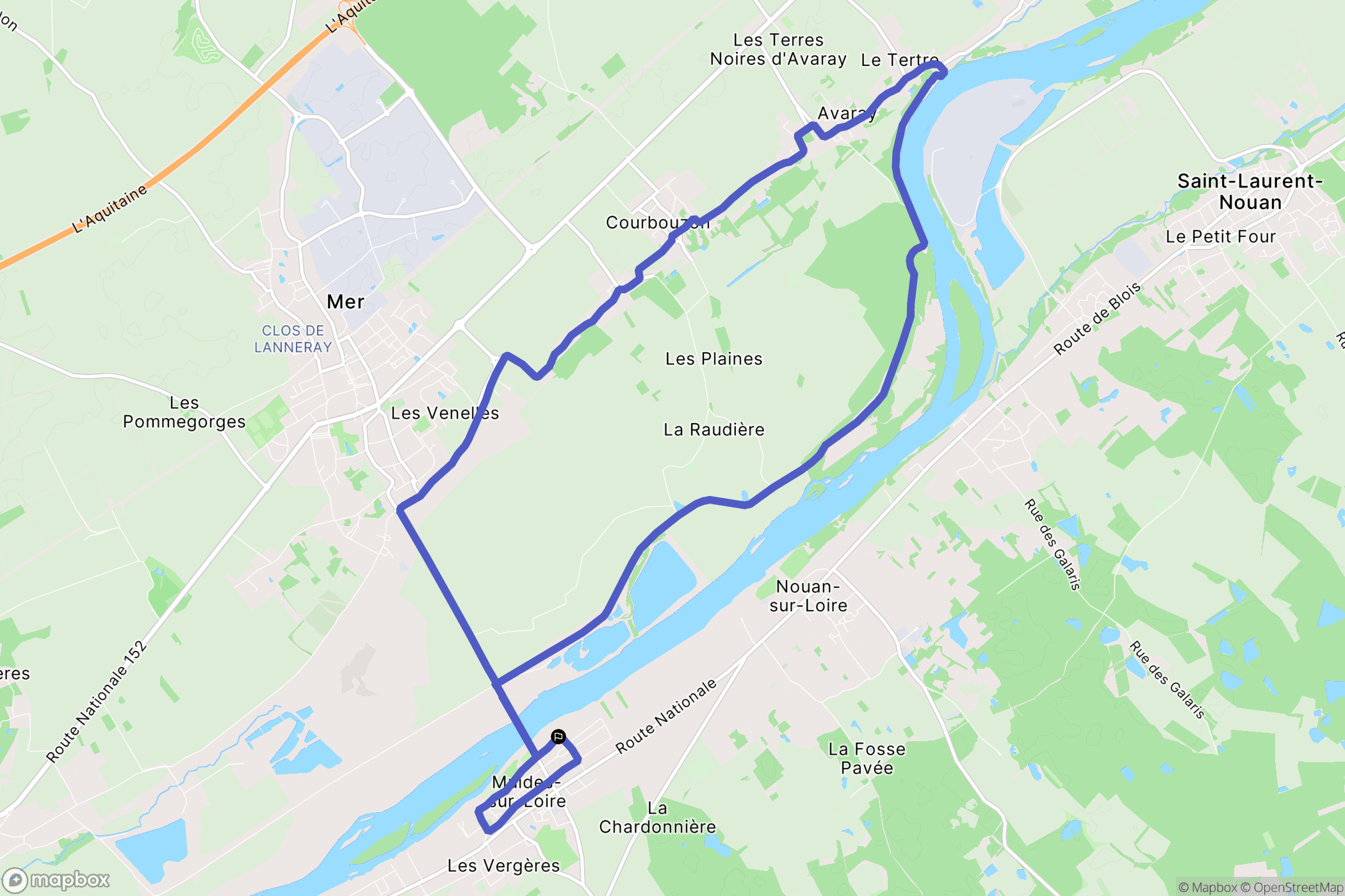 Muides-sur-Loire : carte du parcours de randonnée - France