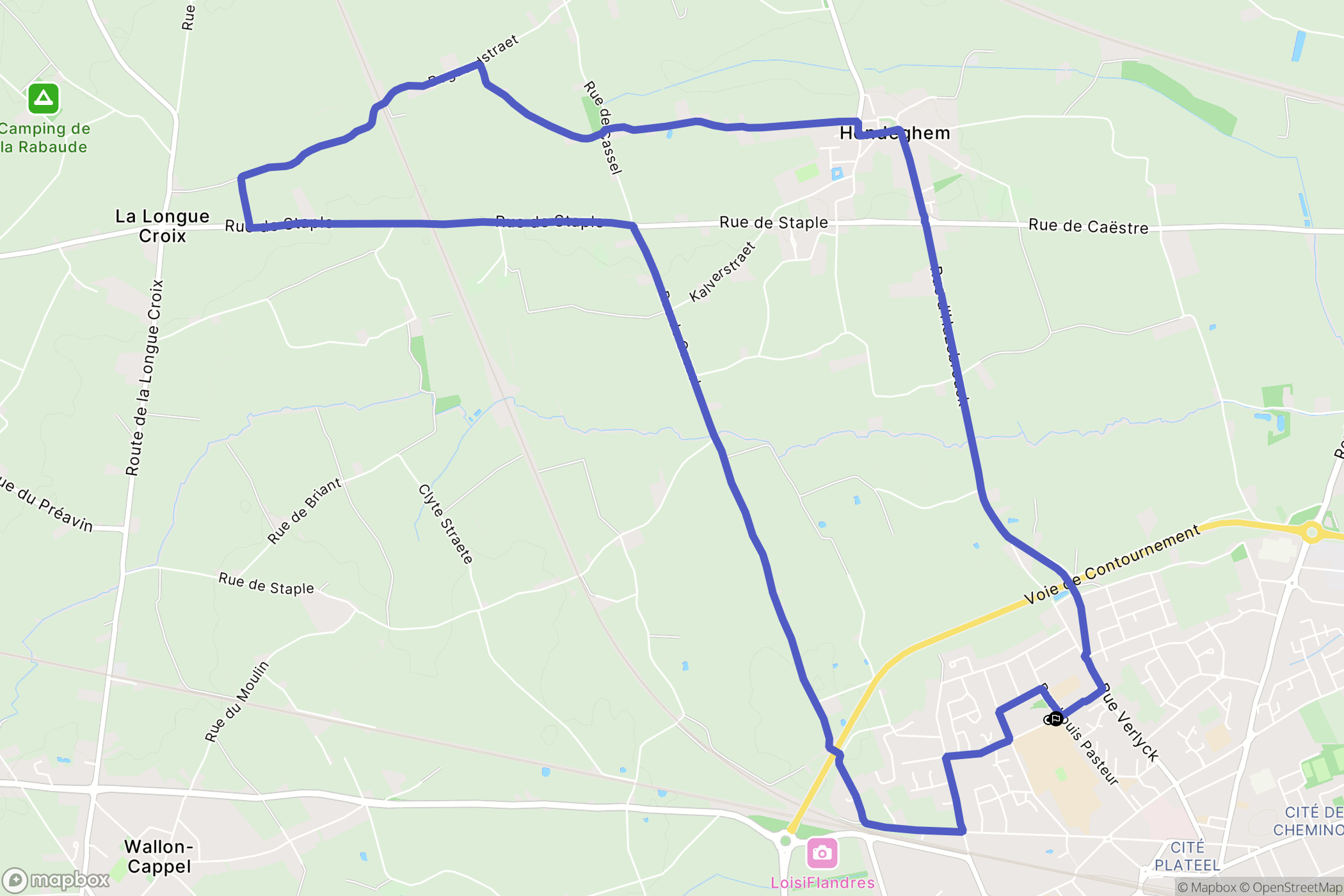 Hazebrouck : carte du parcours de randonnée - France