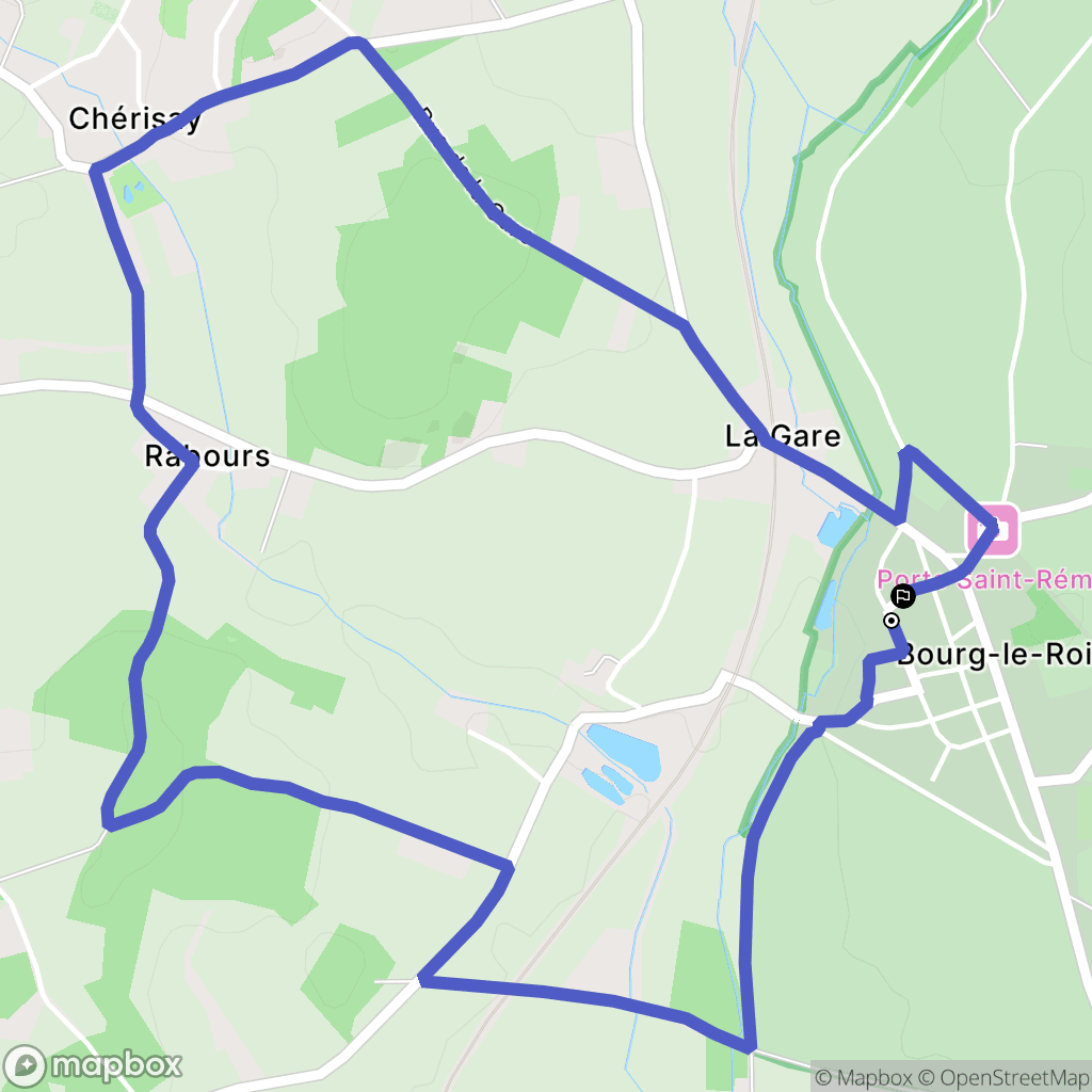 Bourg-le-Roi : carte du parcours de randonnée - France