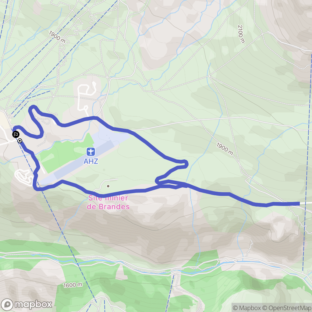 Huez : carte du parcours de randonnée - France