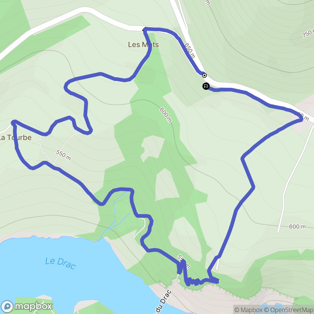 Mayres-Savel : carte du parcours de randonnée - France