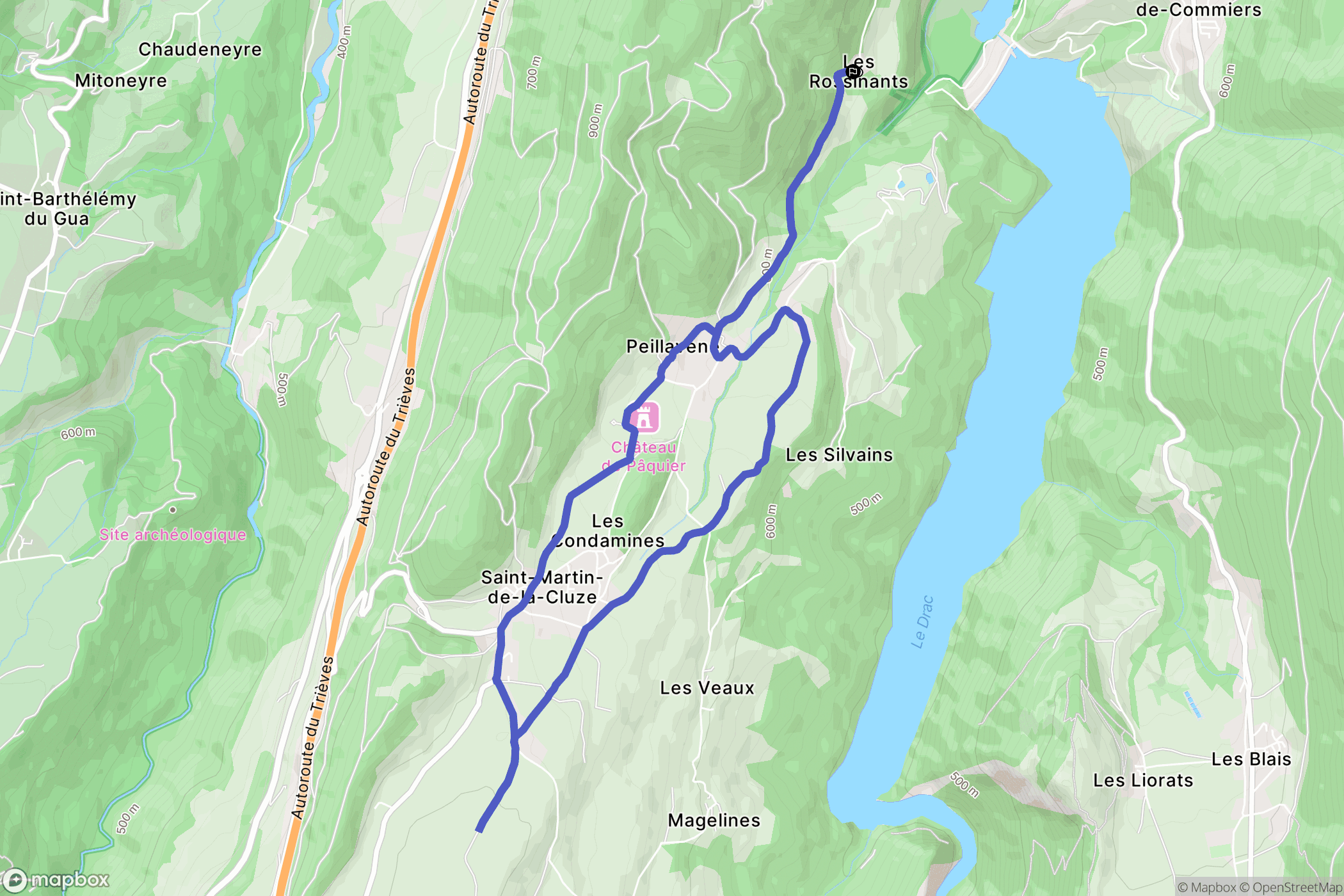 Vif : carte du parcours de randonnée - France