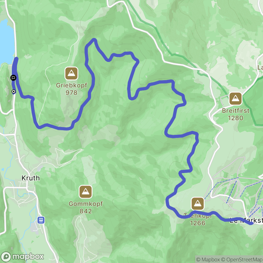 Kruth : carte du parcours de randonnée - France