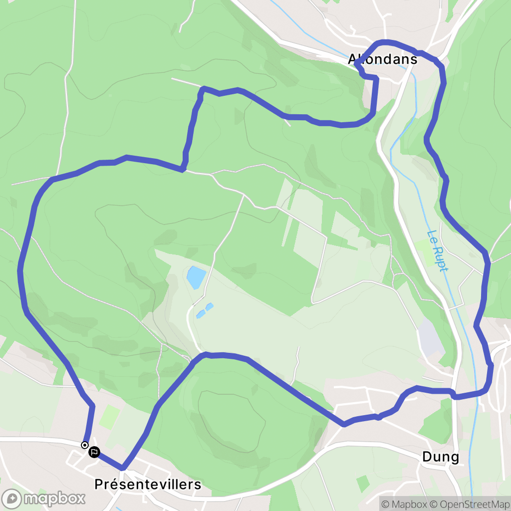 Présentevillers : carte du parcours de randonnée - France