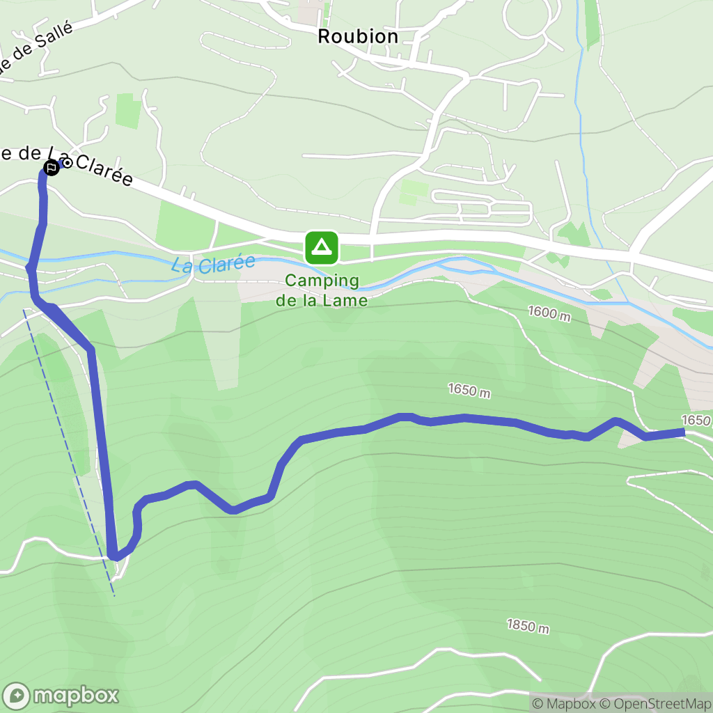 Névache : carte du parcours de randonnée - France