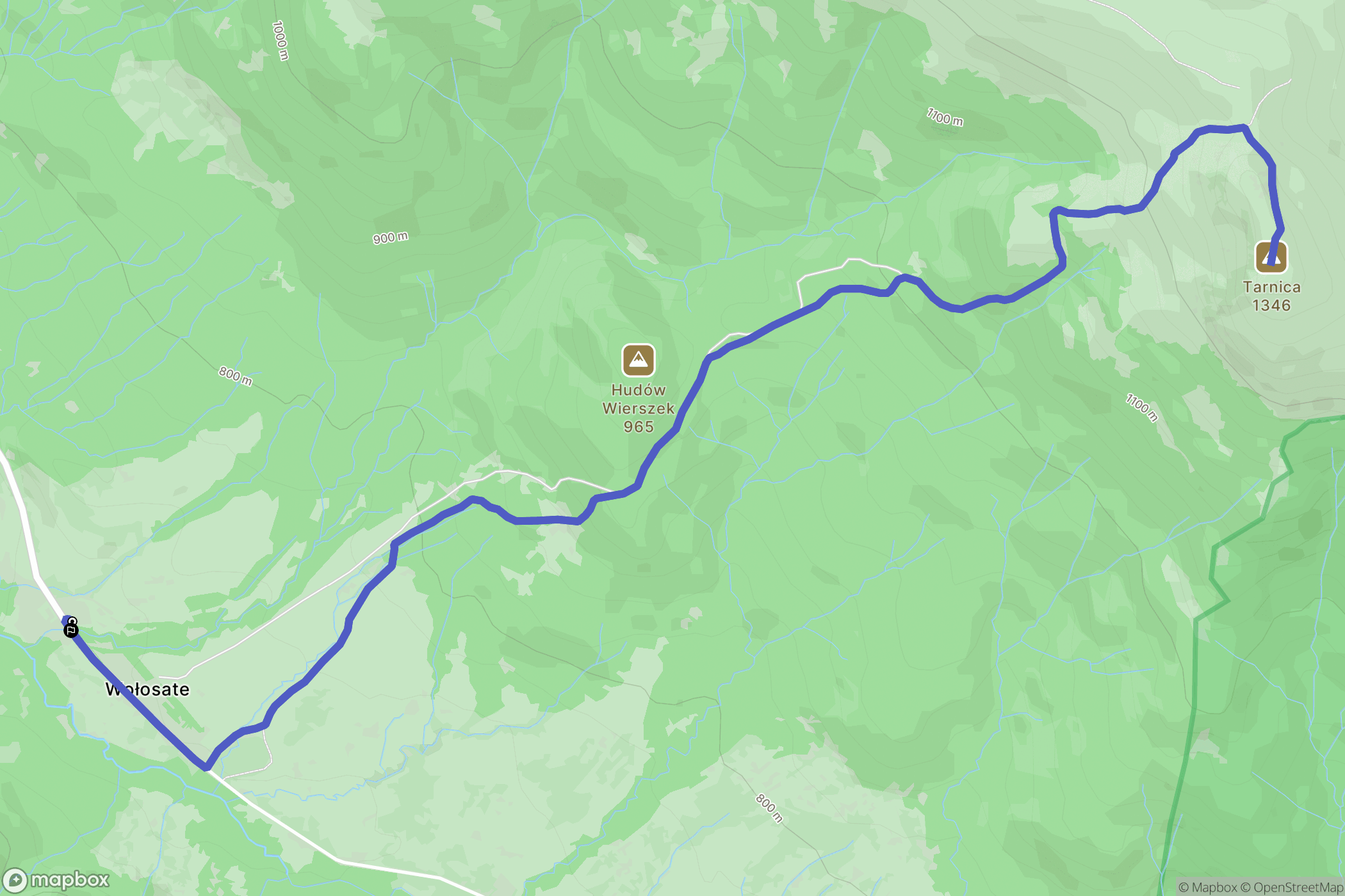 Wołosate: mapa trasy - Poland