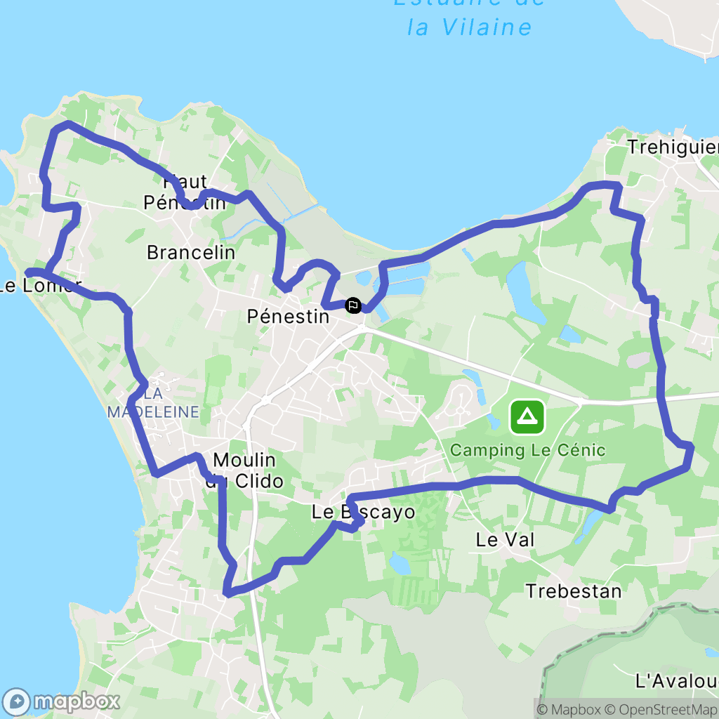 Pénestin : carte du parcours de randonnée - France