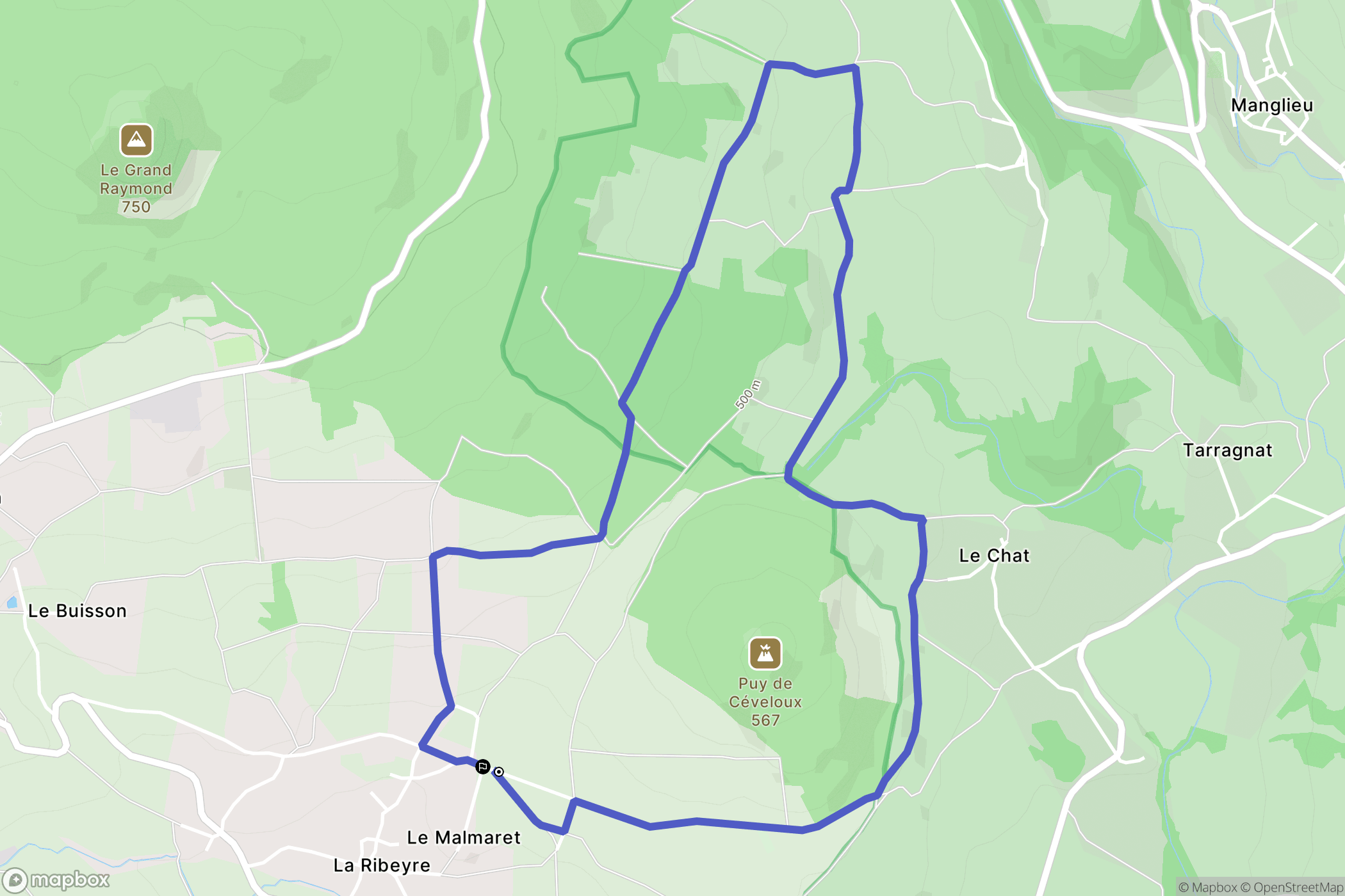 Saint-Babel : carte du parcours de randonnée - France