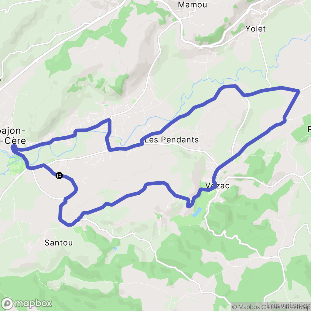 Arpajon-sur-Cère : carte du parcours de randonnée - France