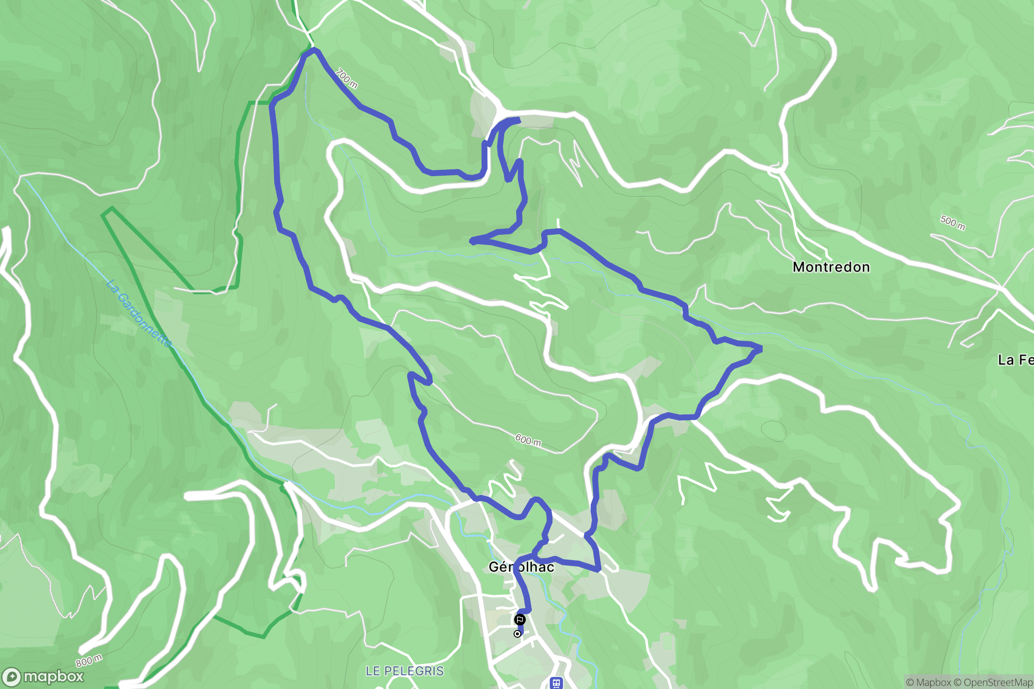 Génolhac : carte du parcours de randonnée - France