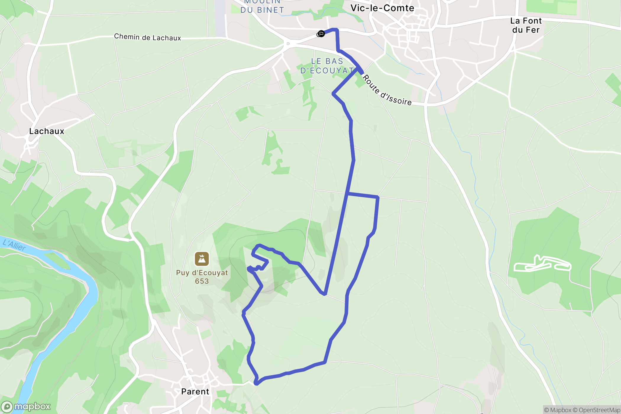 Vic-le-Comte : carte du parcours de randonnée - France