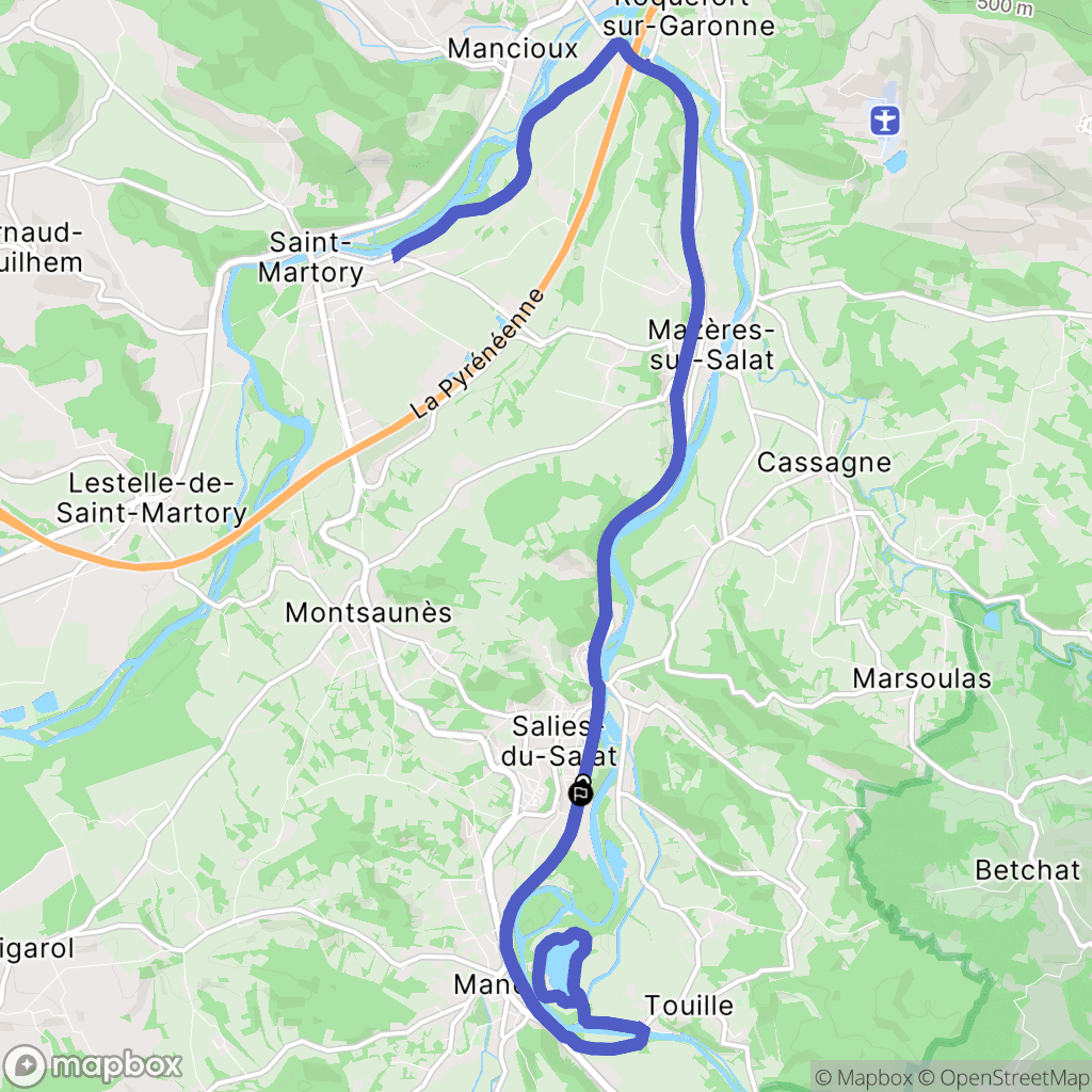 Salies-du-Salat : carte du parcours de randonnée - France