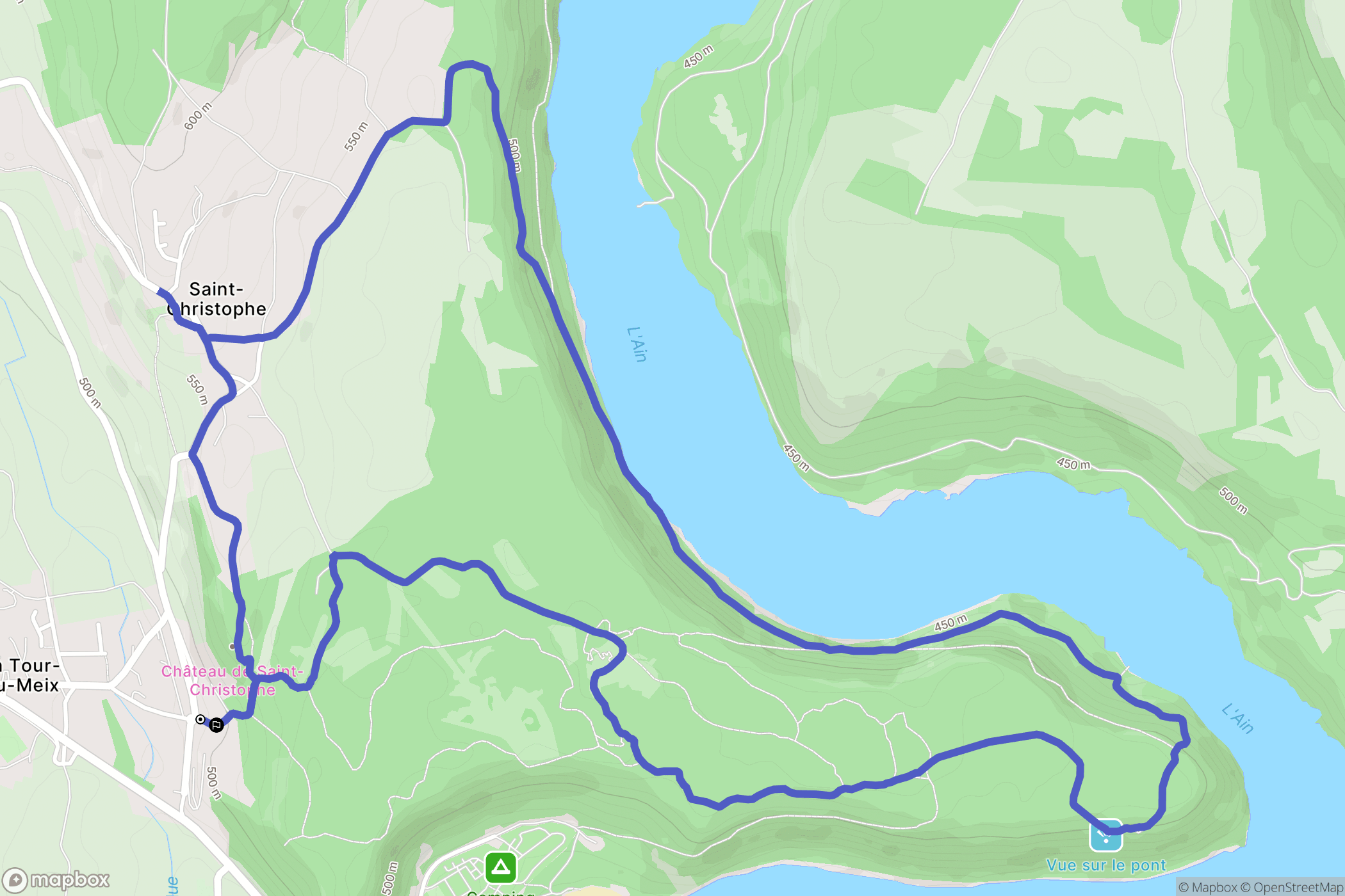 La Tour-du-Meix : carte du parcours de randonnée - France