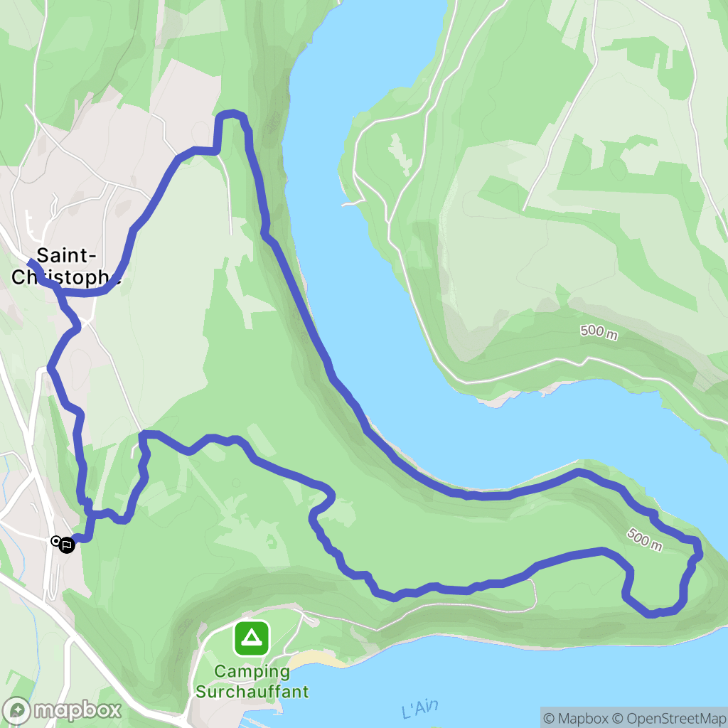 La Tour-du-Meix : carte du parcours de randonnée - France