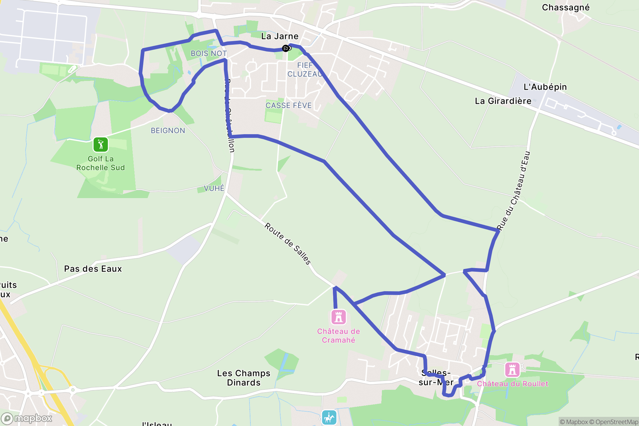 La Jarne : carte du parcours de randonnée - France