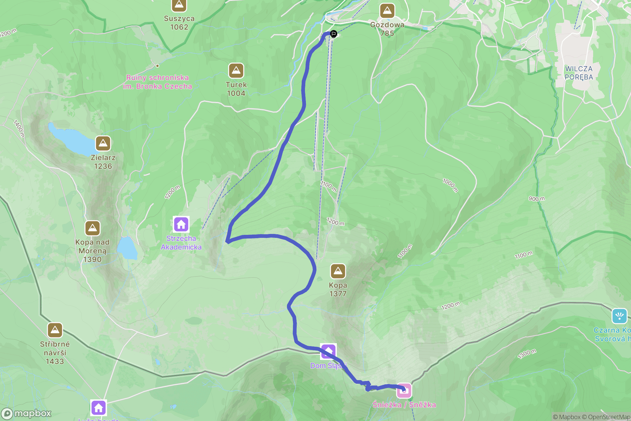 Karpacz: mapa trasy - Poland