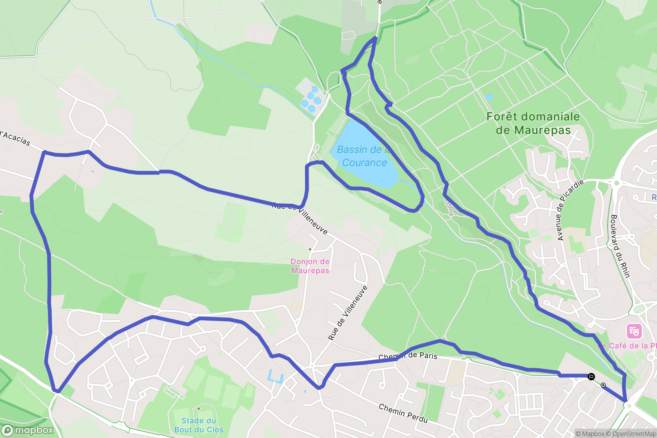 Maurepas : carte du parcours de randonnée - France