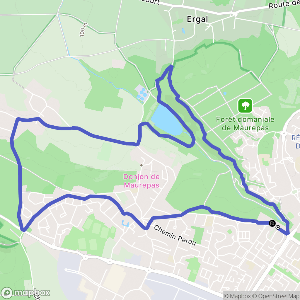 Maurepas : carte du parcours de randonnée - France