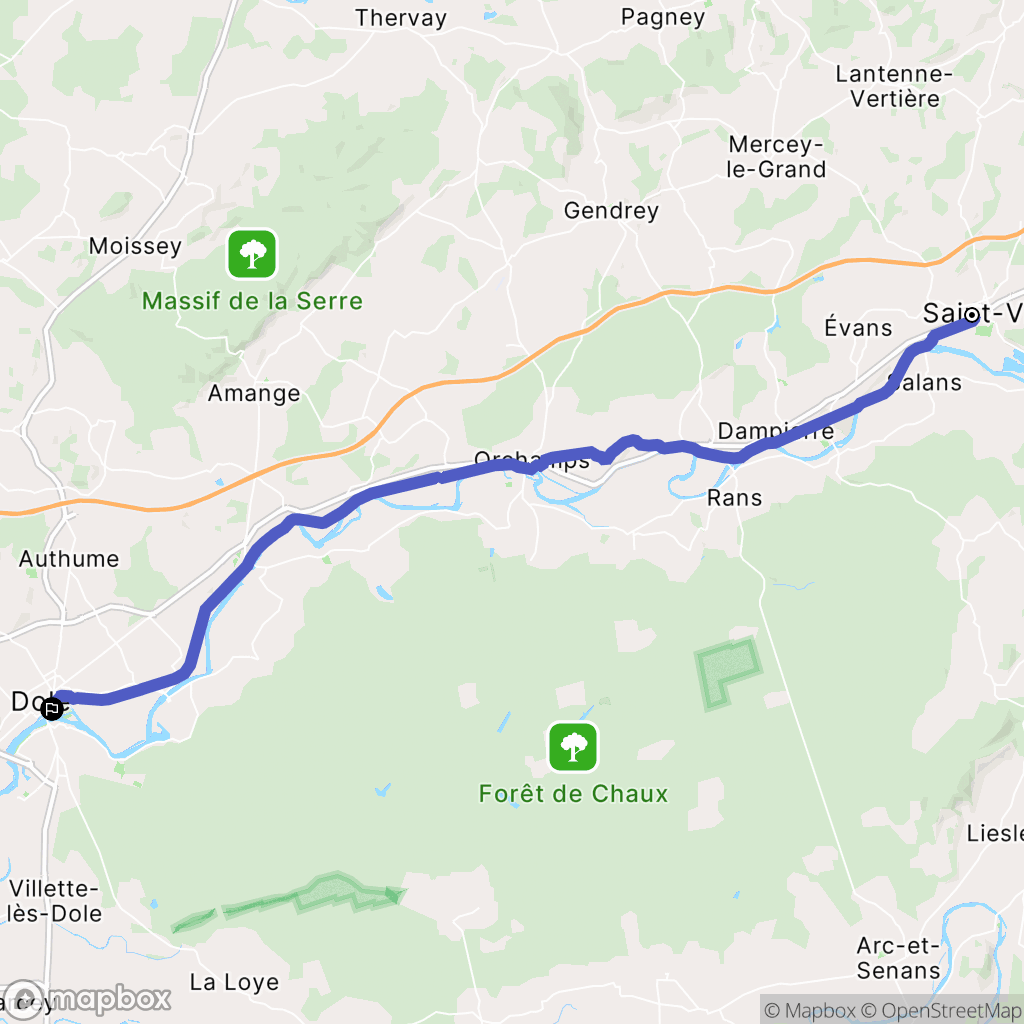 Saint-Vit : carte du parcours de randonnée - France