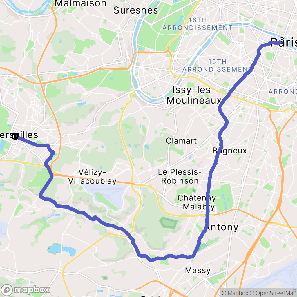 Paris : carte du parcours de randonnée - France