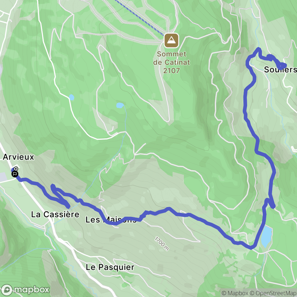 Arvieux : carte du parcours de randonnée - France