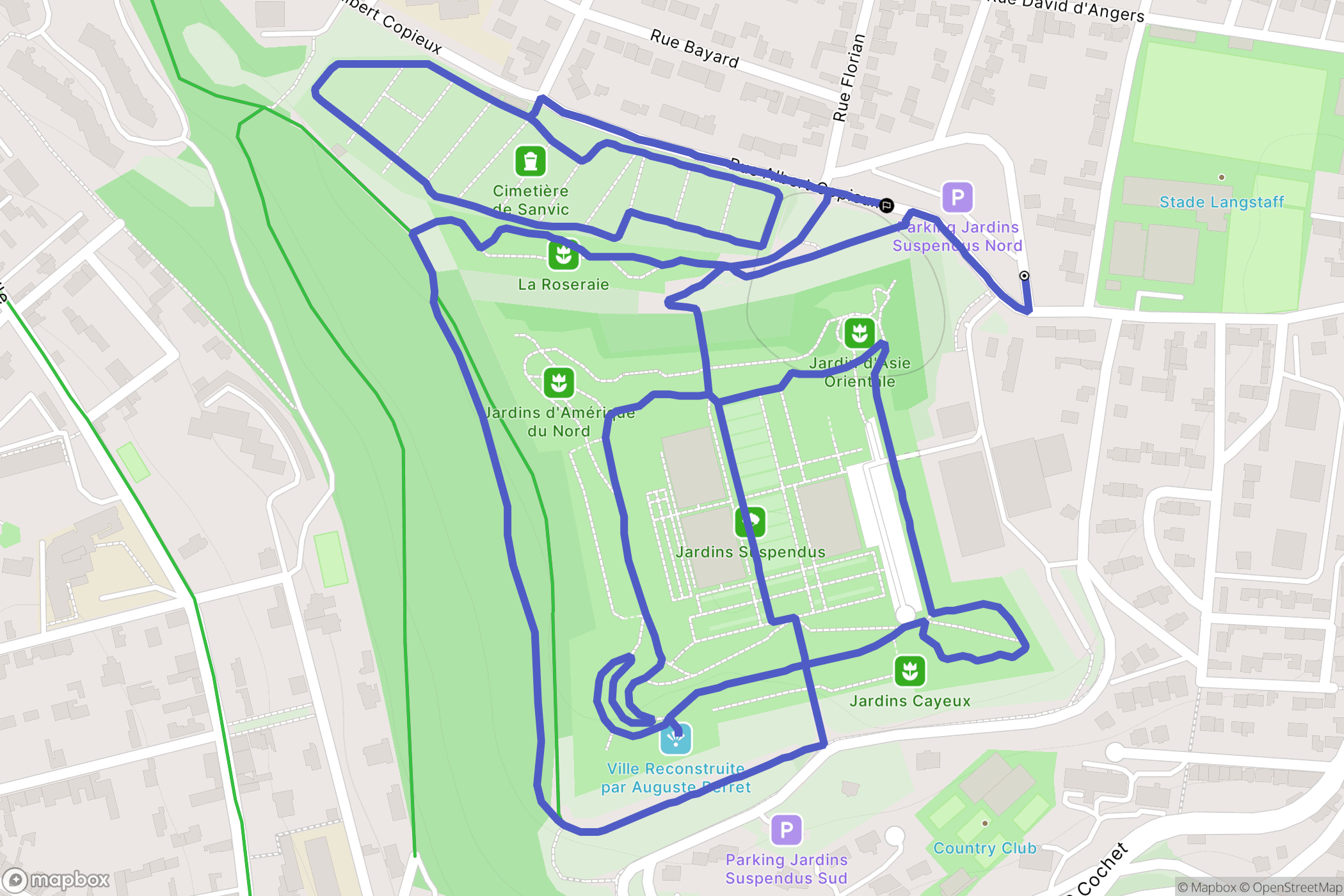 Le Havre : carte du parcours de randonnée - France