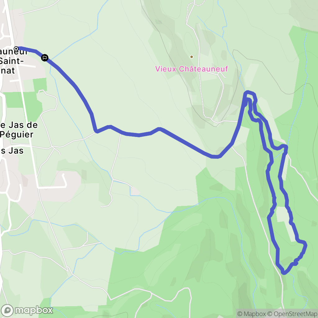 Châteauneuf-Val-Saint-Donat : carte du parcours de randonnée - France
