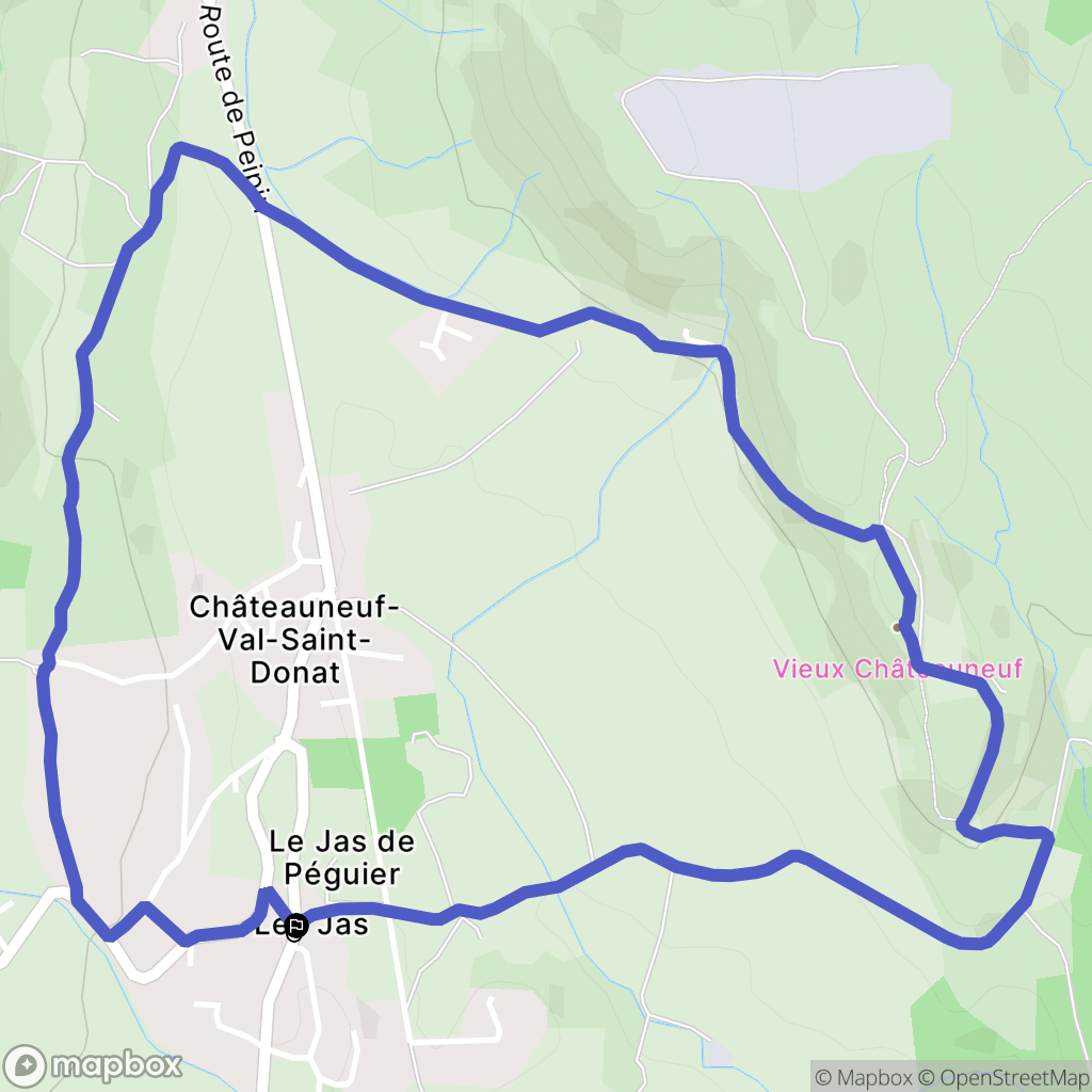 Châteauneuf-Val-Saint-Donat : carte du parcours de randonnée - France