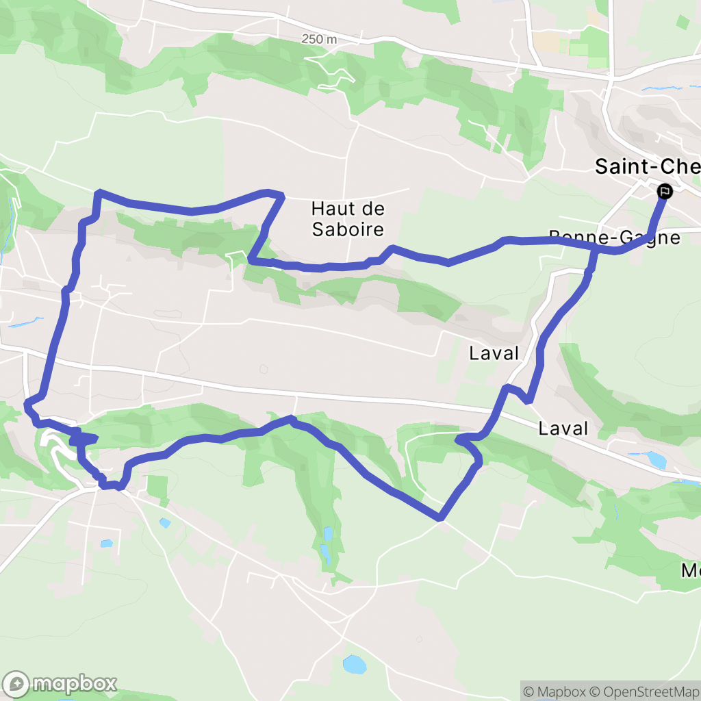 Saint-Chef : carte du parcours de randonnée - France