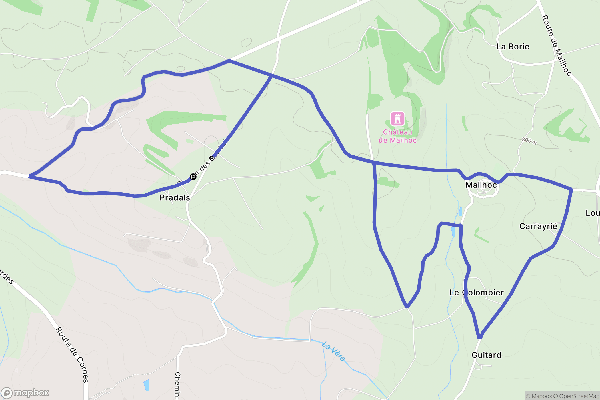 Villeneuve-sur-Vère : carte du parcours de randonnée - France