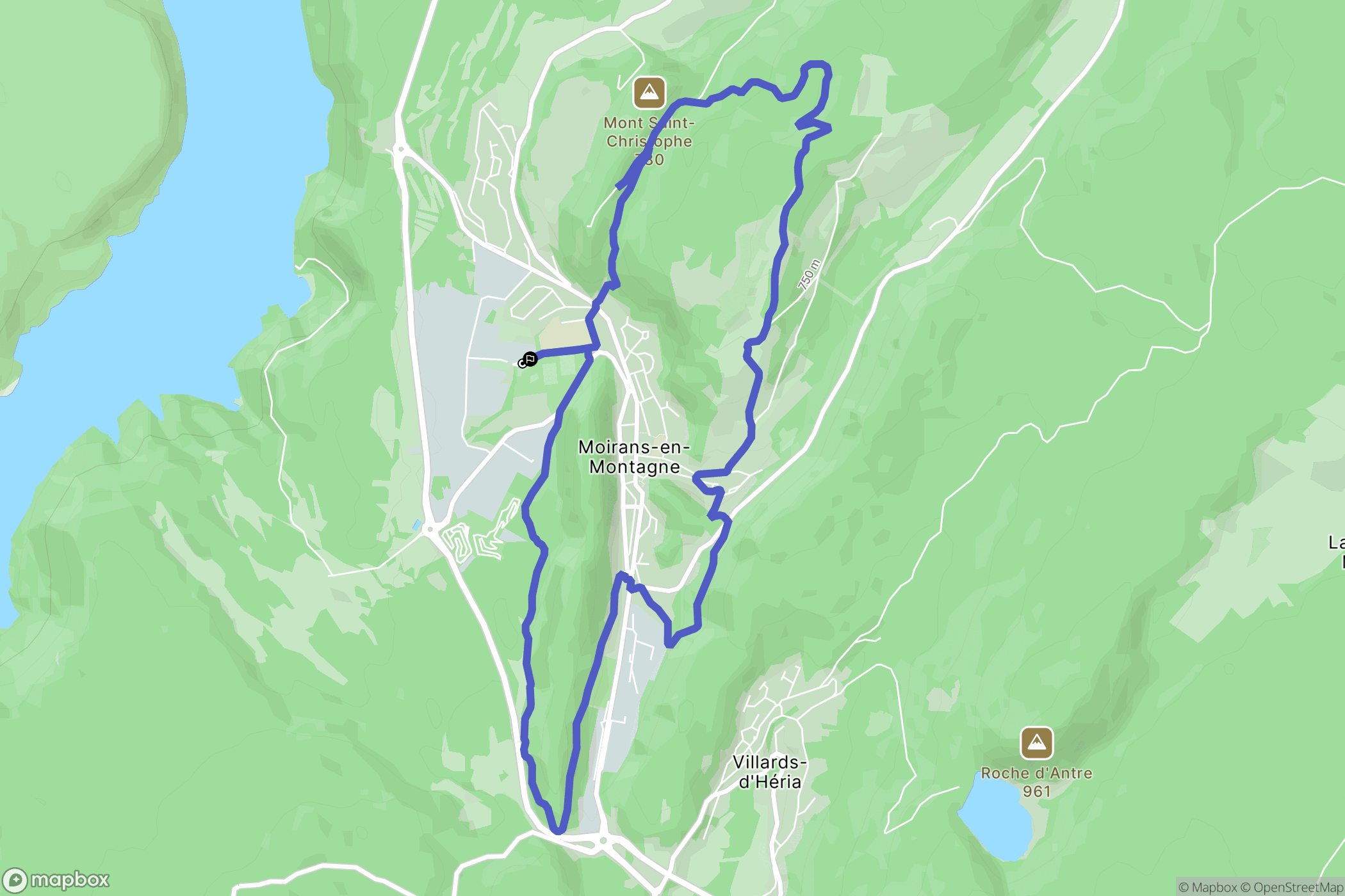 Moirans-en-Montagne : carte du parcours de randonnée - France