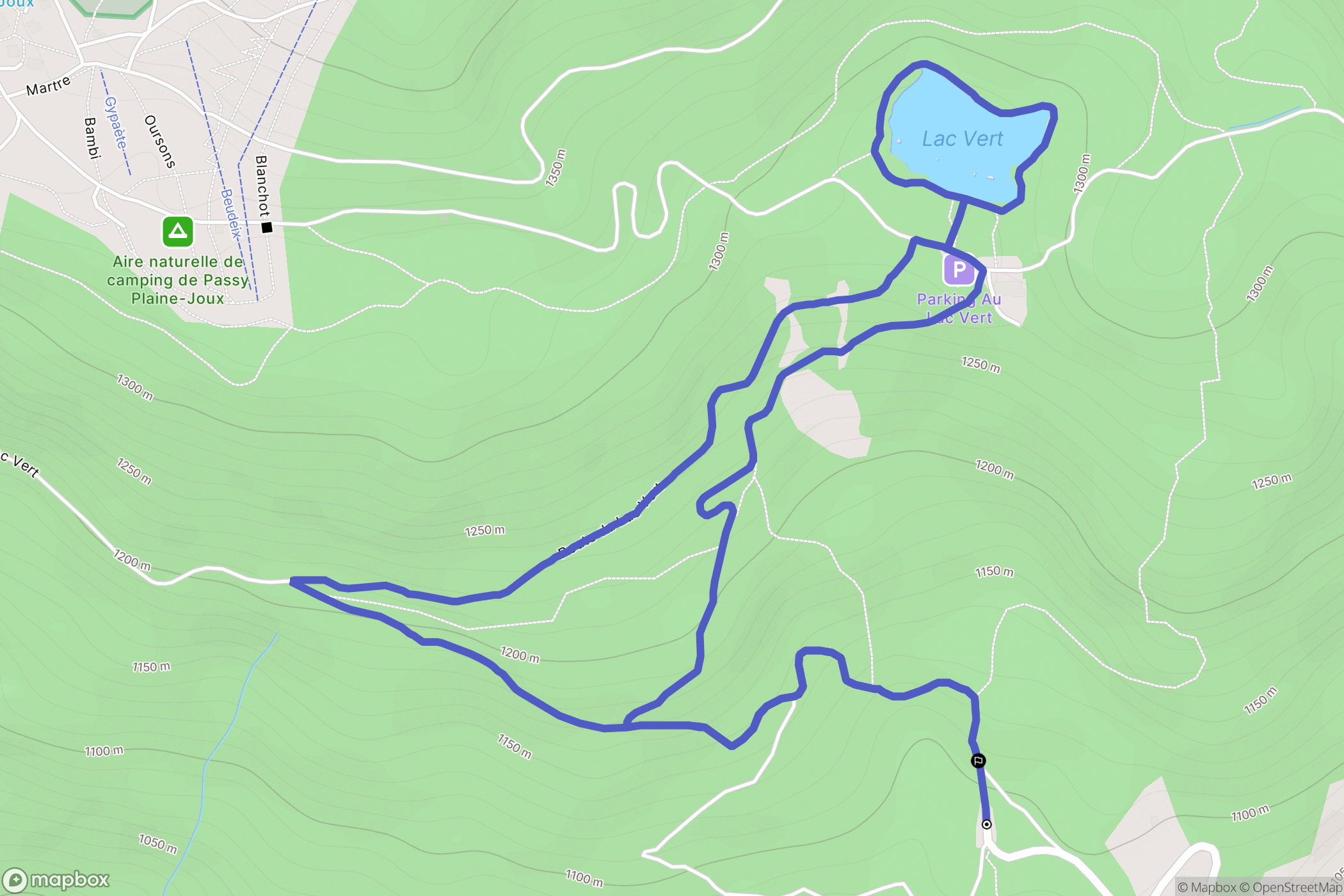Servoz : carte du parcours de randonnée - France