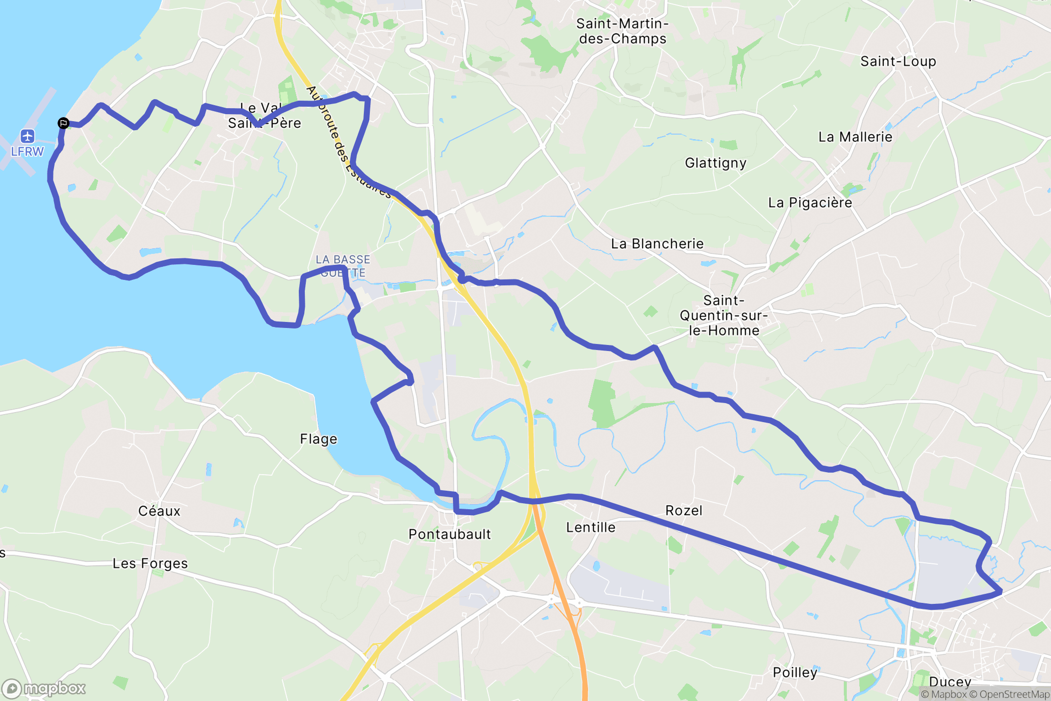 Le Val-Saint-Père : carte du parcours de randonnée - France