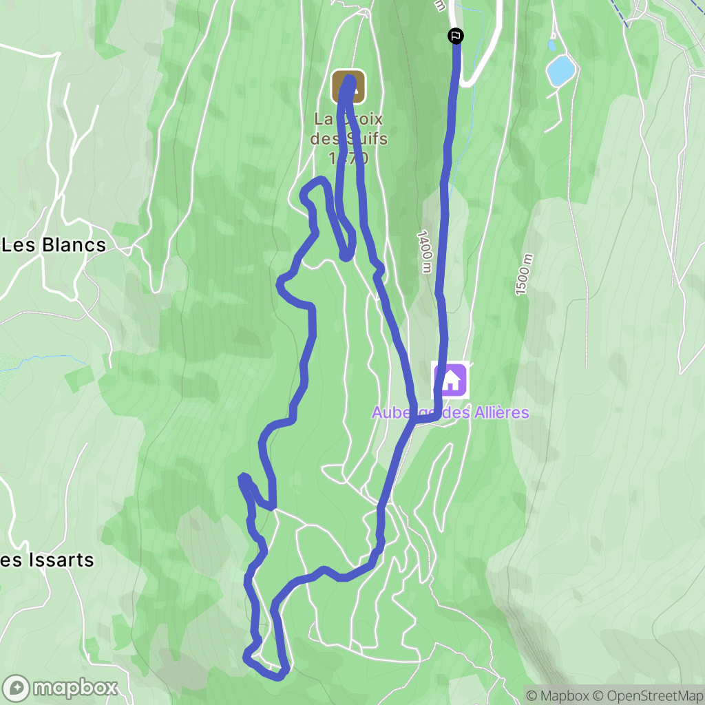 Lans-en-Vercors : carte du parcours de randonnée - France