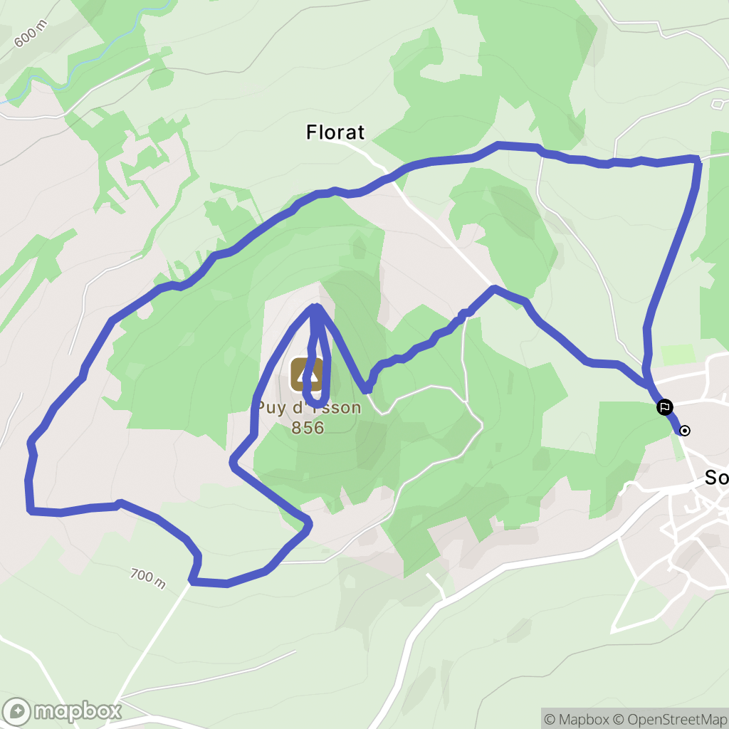 Solignat : carte du parcours de randonnée - France