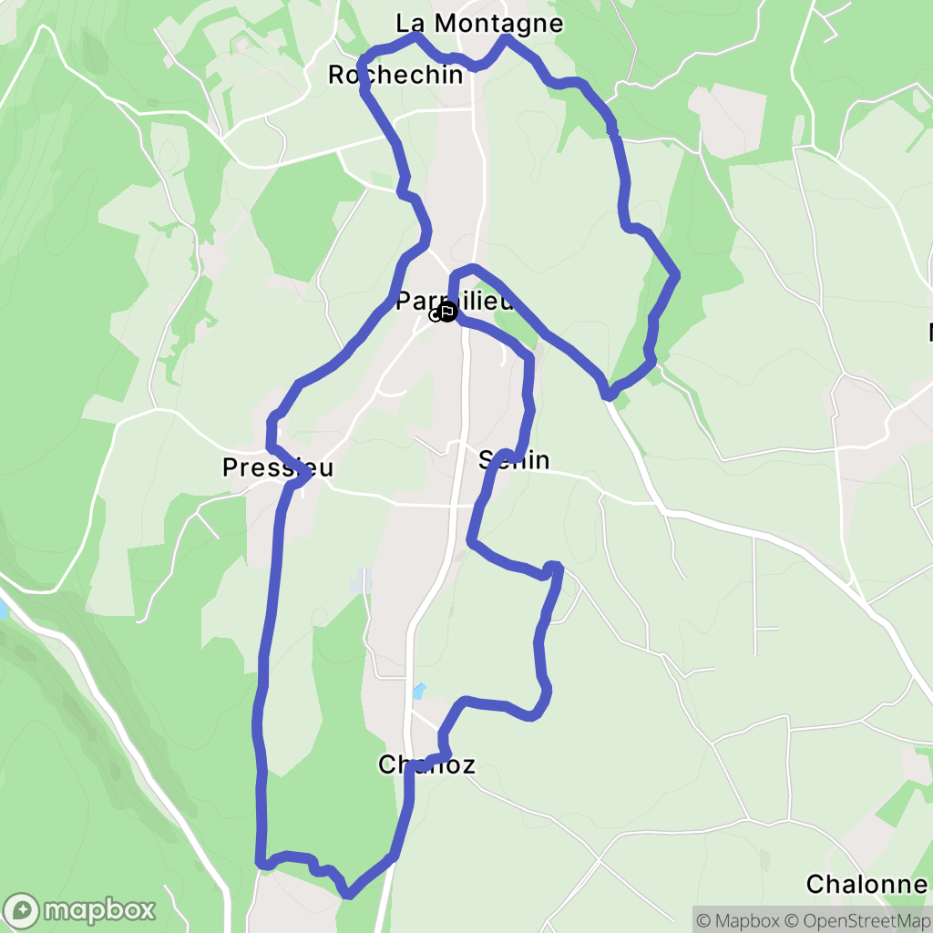 Parmilieu : carte du parcours de randonnée - France