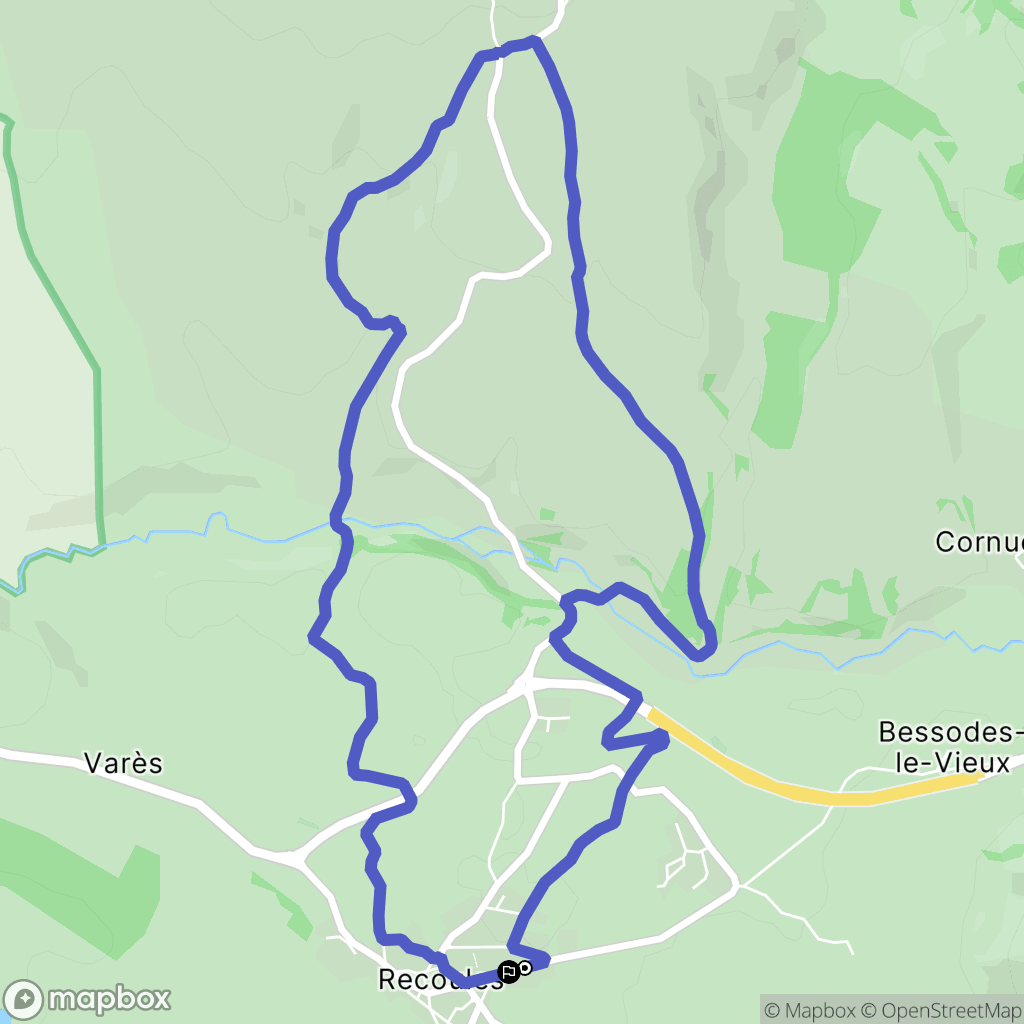Sévérac-d'Aveyron : carte du parcours de randonnée - France