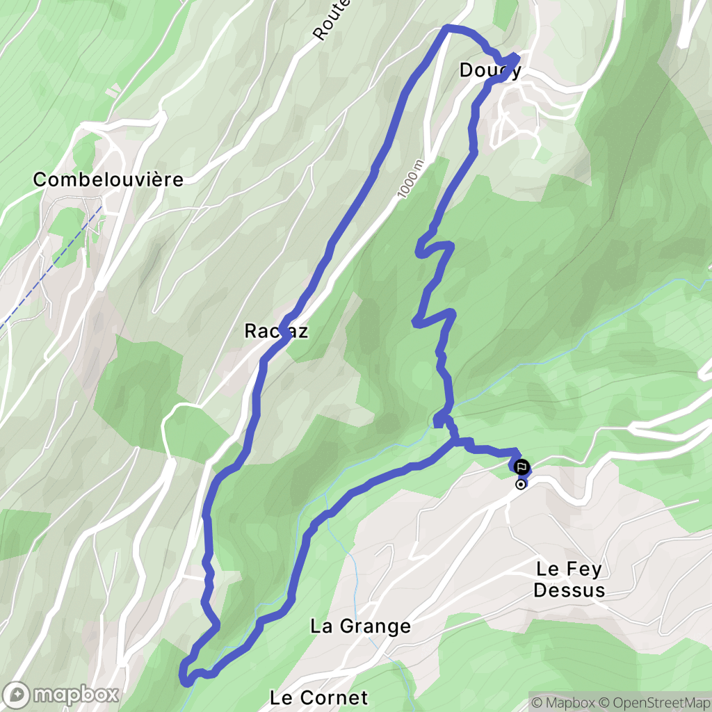 Les Avanchers-Valmorel : carte du parcours de randonnée - France
