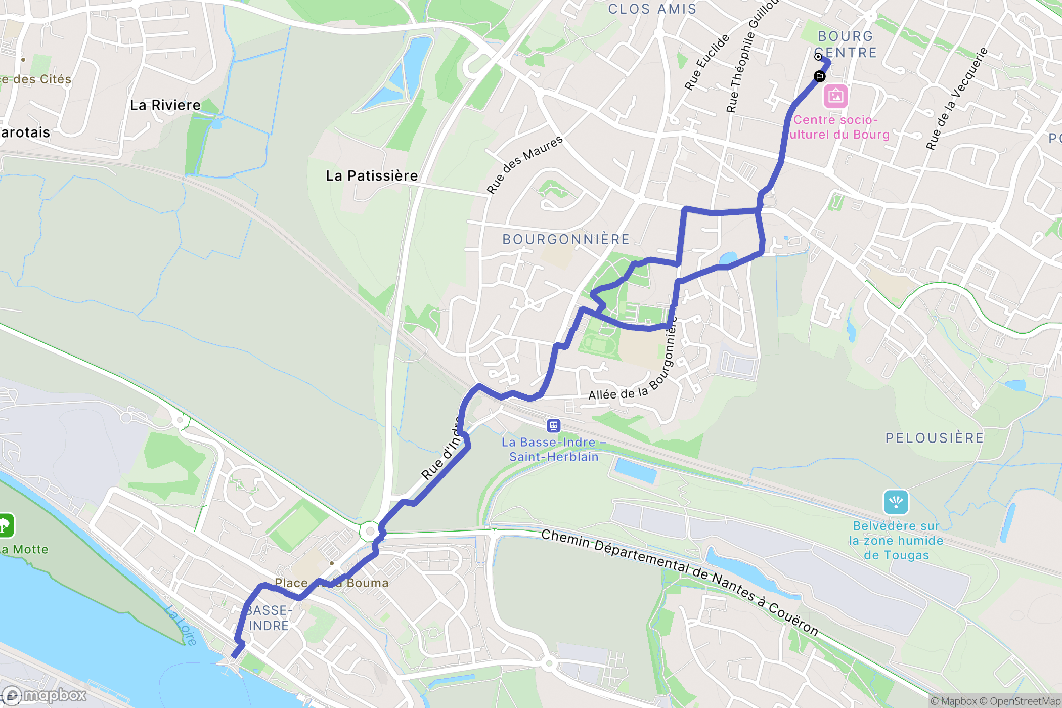 Saint-Herblain : carte du parcours de randonnée - France