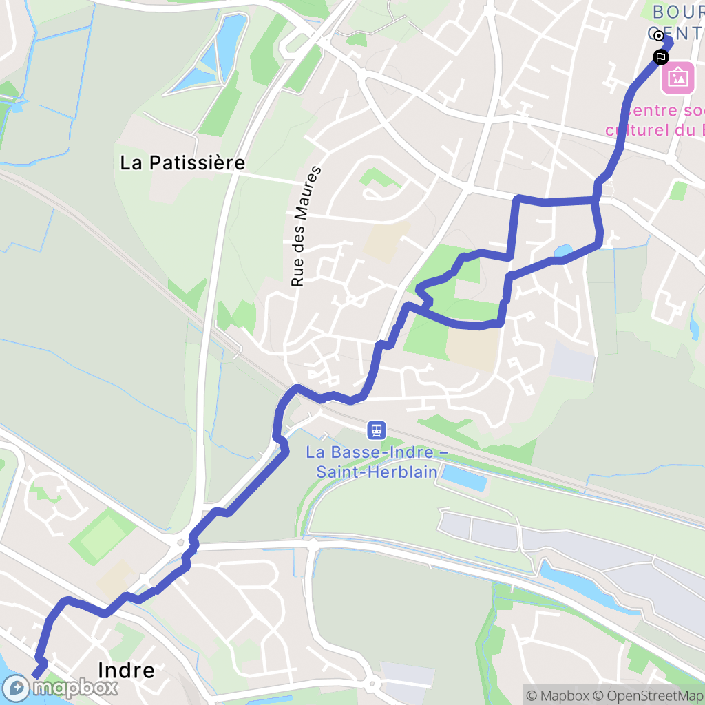 Saint-Herblain : carte du parcours de randonnée - France